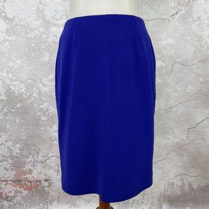 Vintage Dana Buchman Blue Pencil Wool Skirt 10